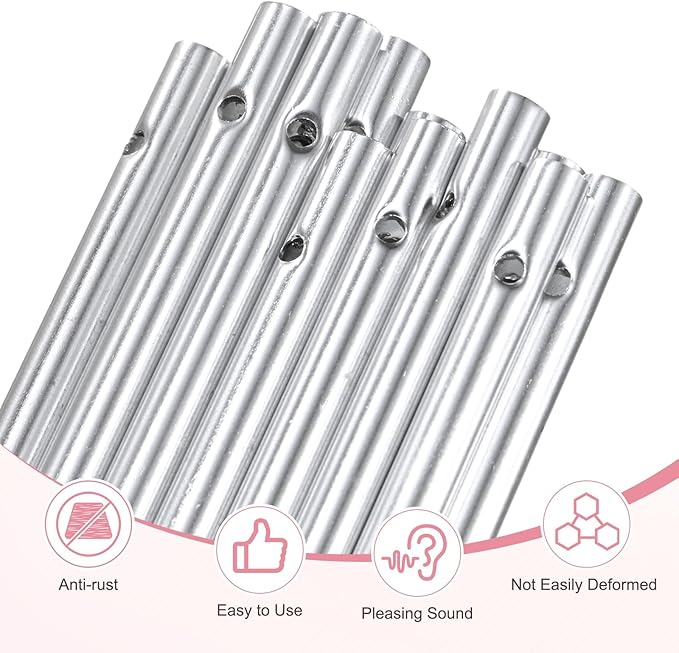 M METERXITY 20-Pack Wind Chime Tubes, Aluminum Wind Chime Empty Tubes, Metal Wind Bell for Adults Arts and Crafts/DIY Home Garden Outdoor Hanging Decorations [0.6x11.5cm, Silver]