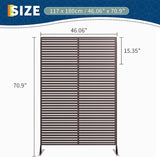 Garveelife Metal Privacy Screen 72" H×47" W for Outdoor Freestanding Decorative Privacy Wall Panels with Stand, Patio Balcony Screens for Outside Divider Deck Porch Garden, 1PC