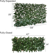 GLANT Expandable Fence Privacy Screen for Balcony Patio Outdoor,Decorative Faux Ivy Fencing Panel,Artificial Hedges (Single Sided Leaves) (1, Dark Green)