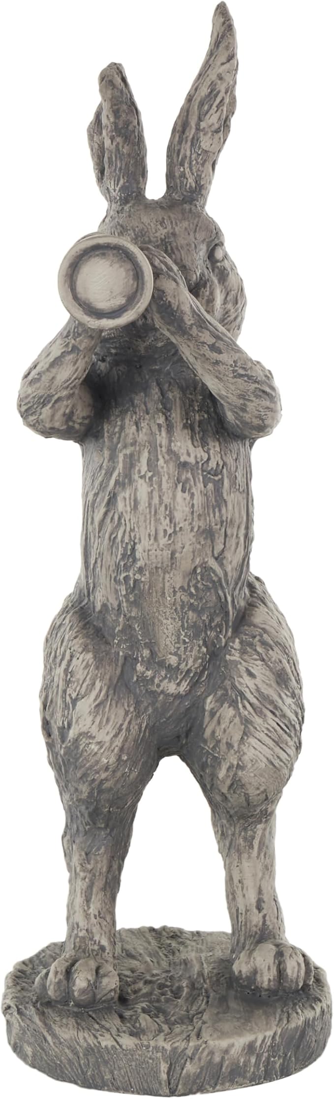 Deco 79 Polystone Rabbit Textured Sculpture with Telescope, 8" x 12" x 22", Gray