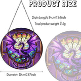 Purple Dragon Stained Glass Window Hanging Dragons SunCatcher Dragon Lovers Gifts for Kid Room Decor Handmade SunCatcher Decoration for Home Decor, 7.87inch
