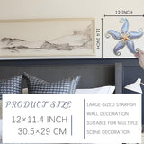 POXOHO Starfish Nautical Bathroom Decor, Starfish Coastal Wall Decor Art for Bedroom House Home, 12" Hanging Glass Sculpture, Beach Wall Art Ocean Gifts for Women & Men (Purple)