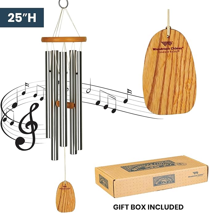 Woodstock Chimes Signature Collection, Chimes of Kyoto, 25'' World Music Wind Chimes for Outdoor, Patio, Home or Garden Décor (KWS)