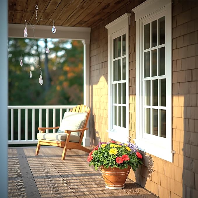 DIY Crystal Sun Catcher Wind Chime, Hanging Prisms Rainbow Maker Suncatcher for Home and Garden Decoration (FL-50AB-6PP)