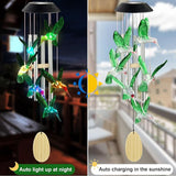 Hummingbird Decorative Mobiles Gifts, Solar Hummingbird Wind Chimes, Gifts for Mom, Women, Grandma, Garden Courtyard Lawn Decor, Gift for Christmas and New Year