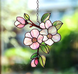 Pink Flower Floral Acrylic Suncatcher Birth Flower Faux Stained Window Hanging for Her Room Decor Suncatchers Indoor Window Suncatchers Windows Outdoor
