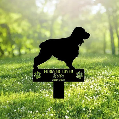Custom Cocker Spaniel Dog Metal Memorial Garden Stake Personalized Pet Grave Marker Name Sign Remembrance Stake Decor Sympathy Dog Loss,Outdoor Statues for Yard Garden Lawn Patio Pathway Grave Gift.