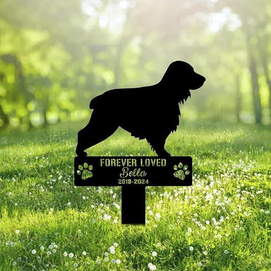 Custom Cocker Spaniel Dog Metal Memorial Garden Stake Personalized Pet Grave Marker Name Sign Remembrance Stake Decor Sympathy Dog Loss,Outdoor Statues for Yard Garden Lawn Patio Pathway Grave Gift.