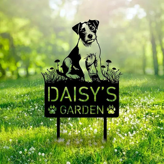 Custom Jack Russel Terrier Dog Metal Memorial Garden Stake Personalized Pet Grave Marker Name Sign Remembrance Stake Decor Sympathy Dog Loss,Outdoor Statues Stakes for Yard Garden Lawn Patio Pathway.
