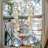 suncatchers for Windows Hanging Prism, 40mm auraro Crystal Suncatcher with Crystals Chandelier Beads, Hanging Crystal for car, Ceiling,Wedding, Party,MOM Daughter Gift(2 pcs)