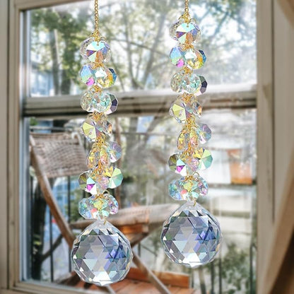 suncatchers for Windows Hanging Prism, 40mm auraro Crystal Suncatcher with Crystals Chandelier Beads, Hanging Crystal for car, Ceiling,Wedding, Party,MOM Daughter Gift(2 pcs)
