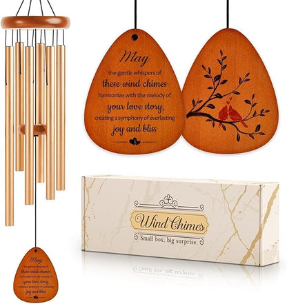 SteadStyle Anniversary Wind Chime for Couples, Parents, Husband, Wife, Wedding Anniversary Keepsake Decorations Wind Chimes for Outside Garden Patio Backyard Porch Large Size 36 in