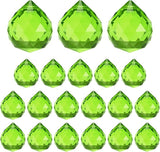 M METERXITY 20-Pack Crystal Ball Prisms, 24mm/0.94 Inch Chandelier Pendant Maker Hanging Crystals Chandelier Prisms for Home/Windows/Garden/DIY Decoration[Green]