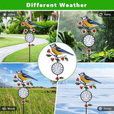 Hummingbird Outdoor Thermometer, 35" Tall No Battery Needed Outside Thermometer with Garden Stake, Indoor Wall Thermometer for Yard Patio Decor
