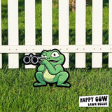 Garden Outdoor Small Metal Art 7"x 6" Weather Resistant Lawn Ornaments Sturdy Stakes Yard Sign Decoration for Patio (Frog with Shotgun)