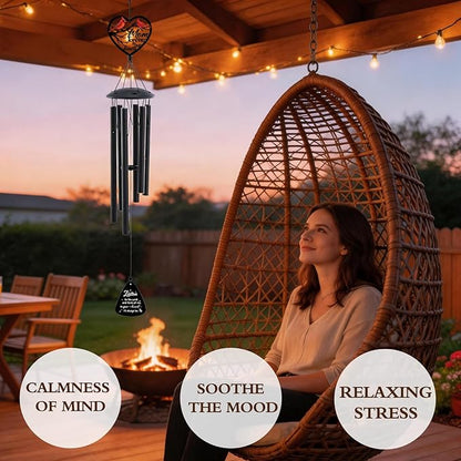 Memorial Gifts for Loss of Mom - Metal Cardinal Wind Chimes for Outside in Memory of Mother Patio Garden Yard Backyard Balcony Porch Indoor Outdoor Hanging Decor Bereavement Sympathy Gift