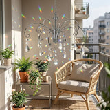 HOHIYA Crystal Suncatcher Hanging Display 2 Pack 12 Inch Silver Metal Chain Prism Rainbow Ornament for Window Garden and Christmas Decor Easter Taiwan Made