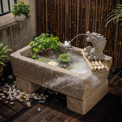Animal Pond Spitters, Animal Pond Fountains, Spitters for Small Ponds, Funny Garden Statues, Dragon-Shaped Ponds Ornaments, for Balcony, Courtyard and Home