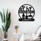 Custom Garden Metal Wall Art Personalized Garden Name Sign Yard Sign Decorative Outdoor Gardening Decor Gifts for Gardeners