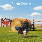 Chicken Metal Garden Statues,Backyard Scuplture,Outdoor Decoration, Yard Ornaments Outside Decor Home Deco, Retro Painting,Lifelike Gift for Friends Garden Lover (Hen)