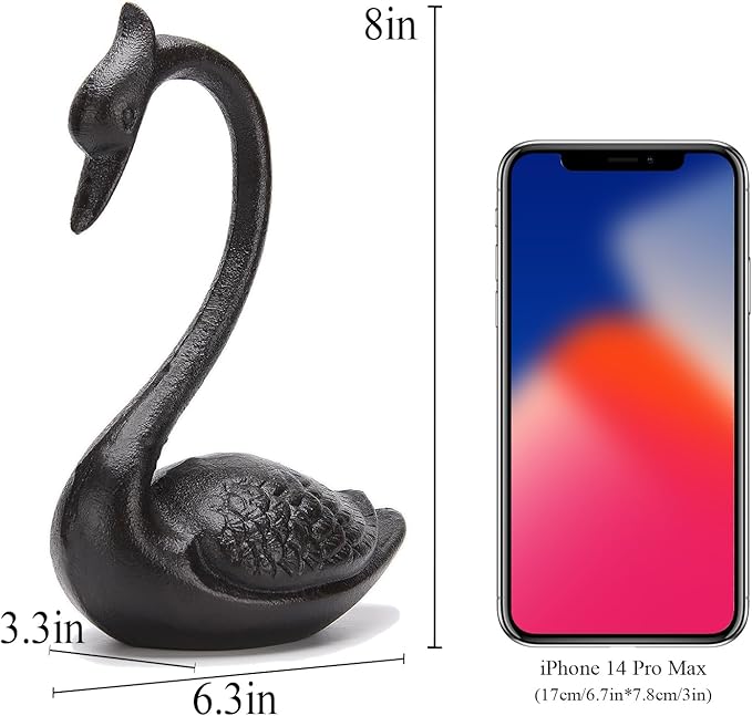 BRASSTAR Cast Iron Elegant Swan Garden Home Office Desk Decor Collection Animal Figurine Interior and Exterior Art Decoration TQGJPT528
