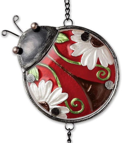 Sunset Vista Designs Metal and Colored Glass Ladybug Garland 25 x 6