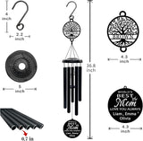Personalized Mom Wind Chimes Birthday Gifts for Mom Valentines Day Gift for Mom from Daughter Son Outdoor Hanging Decoration