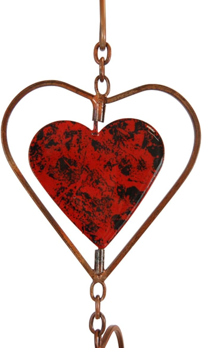 Ancient Graffiti Multicolor Heart Rain Chain, 4" x 96" x 4"