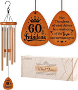 Leebbsin Birthday Gifts for Women, 60th Birthdays Wind Chimes, Happy 60 Years Old Birthday Gifts for Women Friendship, Best Friends, Coworker, Sister, Wife, Mom, Female, Best Gift Ideas