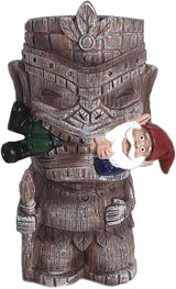 Funny Guy Mugs Garden Gnome Statue - Tiki and A Gnome - Indoor/Outdoor Garden Gnome Sculpture for Patio, Yard or Lawn