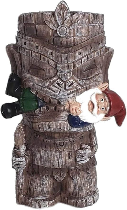Funny Guy Mugs Garden Gnome Statue - Tiki and A Gnome - Indoor/Outdoor Garden Gnome Sculpture for Patio, Yard or Lawn