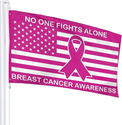 Breast Cancer Awareness Flag 3x5 Ft Outdoor Indoor With Grommet Pink Ribbons Garden Yard Banner Decorative Sign