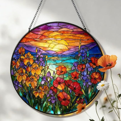 Stained Glass Window Hanging,suncatcher Stained Glass kit,Stained Glass Ornament, Garden suncatchers for Windows Hanging,Window Decor or Indoor,Gifts for Women, Lovers, Couple, Friends