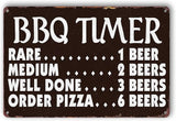 Funny Kitchen Signs Retro BBQ Timer Tin Sign Vintage Grilling Metal Signs For Outdoor Wall Decor Backyard Bar Signs Patio Barbecue Sign