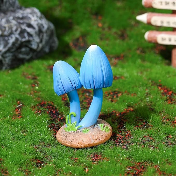 DIYOMR 2.0" Resin Mushroom Series, 4PCS Mushrooms Figurines Craft Indoor Outdoor Decor for Home DIY/Windowsill/Tabletop/Garden/Micro Landscape Decor/Bonsai Ornaments (4 Pcs - B)