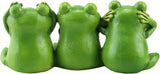 3 Frog Figurines - 7.9 Inch Funny Resin Frogs, Hear No Evil See No Evil Speak No Evil Statue, Whimsical Indoor/Outdoor Decor for Garden, Desk & Yard