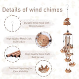 Bear Wind Chimes for Outside, Memorial Wind Chimes with Card & Gift Box, Antique Metal Bear Decor for Garden Patio Porch, Unique Sympathy Bear Gifts for Women Mom Grandma