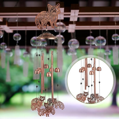 Raccoon Wind Chimes Outdoor Decorations for Women Men Mom Wife Grandma Birthday Gifts Memorial Metal Raccoon Wind Chimes for Outside Indoors, Lawn, Patio, Home, Porch, Yard Decor, Garden Decor