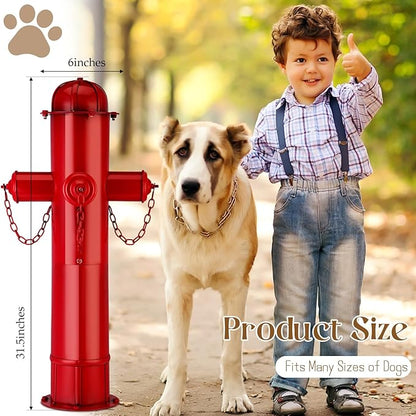 Foaincore Fire Hydrant for Dogs to Pee On, 31.5 Inches Red Puppy Pee Training Tool, Large Metal Fake Fire Hydrant Statue for Dogs Outdoor Yard Decor, Firefighter Gifts for Men