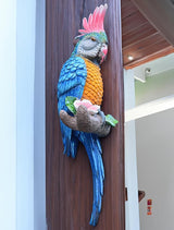 coolboy Hanging Parrot Decor,Bird Statues,Tropical Real Resin Bird Figurines,Parrot Sculpture Home Decor,Perfect for Yard Ornaments,Tree Decorations Outdoor,Patio,Lawn,Tree Trunk, Porch