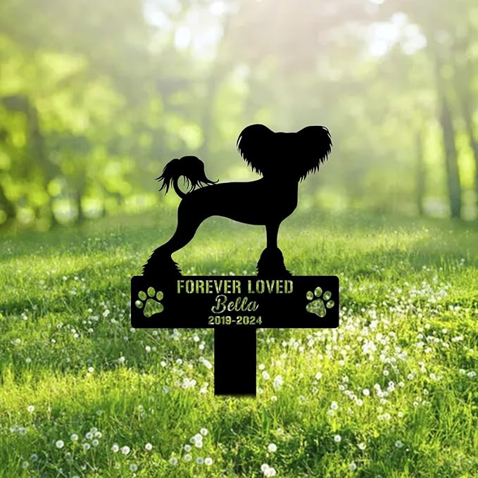 Custom Cesky Terrier Dog Metal Memorial Garden Stake Personalized Pet Grave Marker Name Sign Remembrance Stake Decor Sympathy Dog Loss,Outdoor Statues for Yard Garden Lawn Patio Pathway Grave.