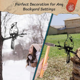Renovatio Metal Bird Decor, Cardinal Gifts for Father, Stylish Decoration for Yard & Garden, Perfect Outdoor Yard Art, 12 Gauge Thick Steel – Ideal Backyard Decor&Bird Ornaments – Cardinal Bird(Black)