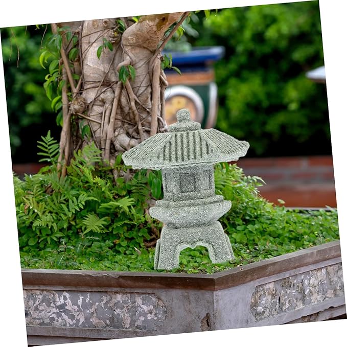Yardwe 6pcs Stone Pagoda Statue for Garden Decor Micro Landscape Ornament Home Decoration