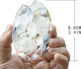 YU FENG 89mm/3.5in Crystal Prism Suncatcher for Windows,Rainbow Maker Hanging Crystals for Garden Home Outdoor Decoration (Clear)