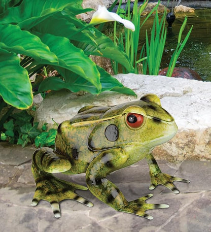 Regal Art & Gift Frog Garder Statue 13 Inch - Decorative Outdoor Sculpture, Metal Decor for Patio, Porch & Garden Décor