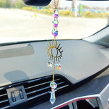 Crystal Sun Catcher Rear View Mirror Accessories, Colorful Crystals Suncatcher Car Mirror Hanging Accessories Car Decor, Hanging Ornament for Window Home Garden etc.