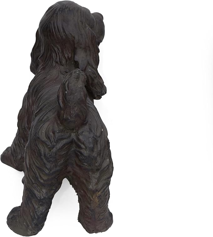 Merax Josie Cocker Spaniel Garden Statue - Outdoor Cast Stone Decor, Brown Finish, Weather-Resistant Patio or Yard Art, No Assembly Required