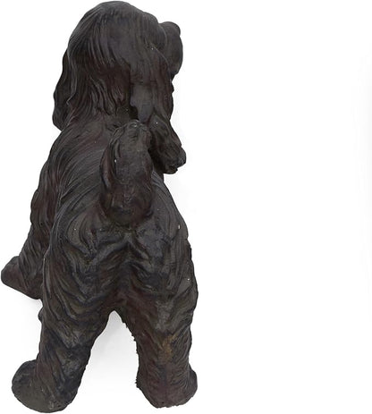 Merax Josie Cocker Spaniel Garden Statue - Outdoor Cast Stone Decor, Brown Finish, Weather-Resistant Patio or Yard Art, No Assembly Required