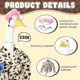 Porch Goose Statue Outfits Set Porch Goose Clothes with Wide Hat Costumes for 23" Plastic Statue Patio Yard Garden Lawn Outdoor Decoration (Light,Bathrobe)