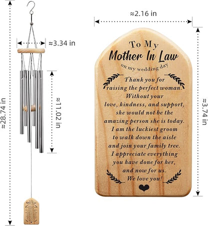 Wedding Gift for Mother of The Bride, Mother in Law Gift from Son in Law, Mother of Bride Wedding Wind Chime, Mother in Law Wedding Keepsake